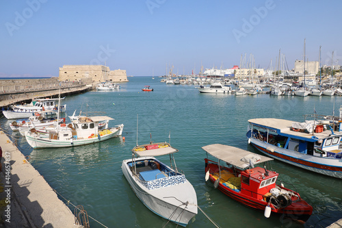 The beautiful marina of Heraklion in Crete, Greece