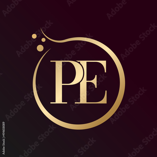 Simple Elegant Initial Letter Type PE Logo Sign Symbol Icon, Logo Design Template