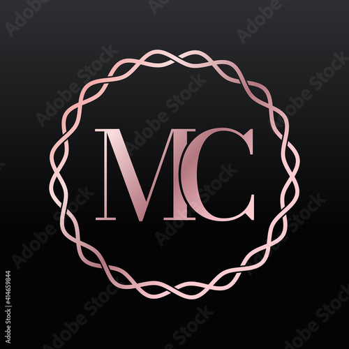 Simple Elegant Initial Letter Type MC Logo Sign Symbol Icon, Logo Design Template