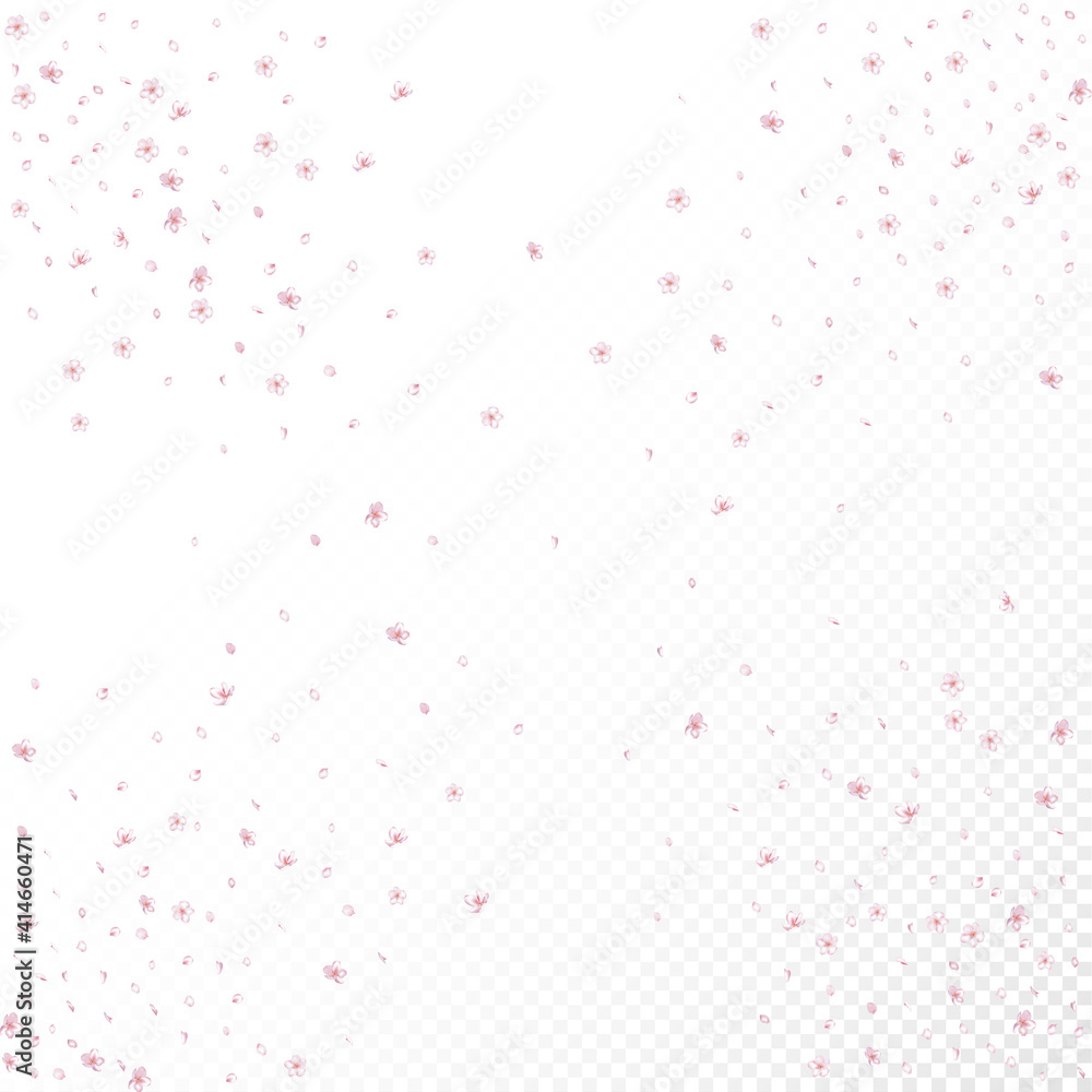 Sakura Cherry Blossom Confetti. Beautiful Premium Watercolor Pattern.