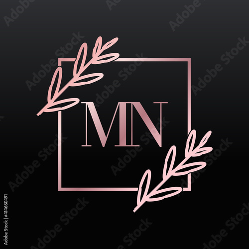 Simple Elegant Initial Letter Type MN Logo Sign Symbol Icon, Logo Design Template