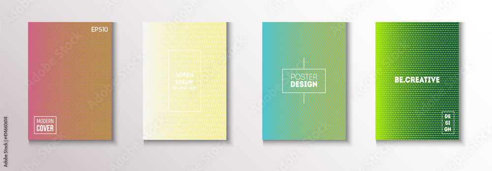 Folded Minimal Cover Vector Set. 80s Neon Music Poster. Modern Flyer Folded Minimal Cover Vector Set. 80s Neon Music Poster. Modern Flyer