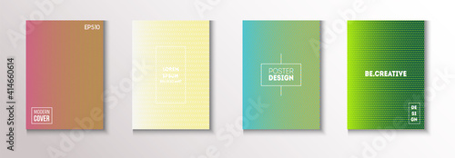 Folded Minimal Cover Vector Set. 80s Neon Music Poster. Modern Flyer