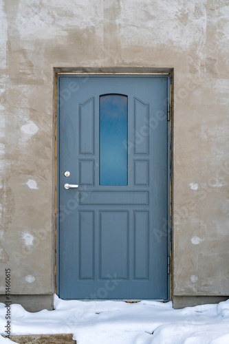 Entrance door for a newly  built house © graja