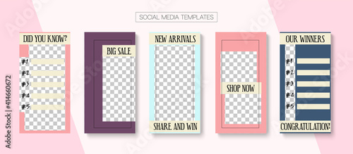 Social Stories Cool Vector Layout.