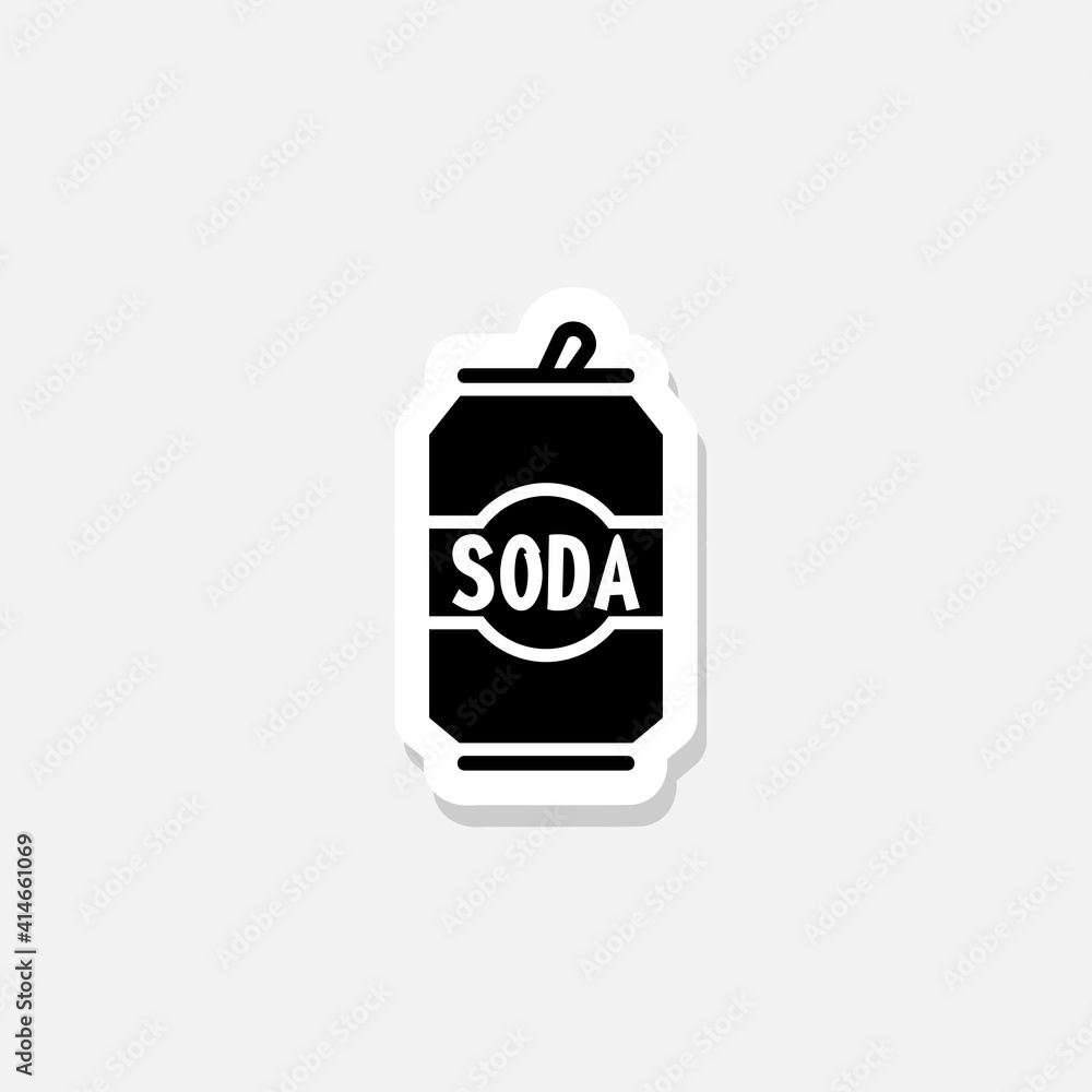Soda can sticker icon isolated on white background Soda can sticker icon isolated on white background