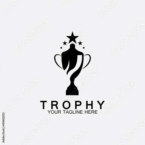 Trophy vector logo icon.champions  trophy logo icon for winner award logo template