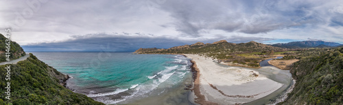 Panoramic view of Ostriconi beach in Corsica