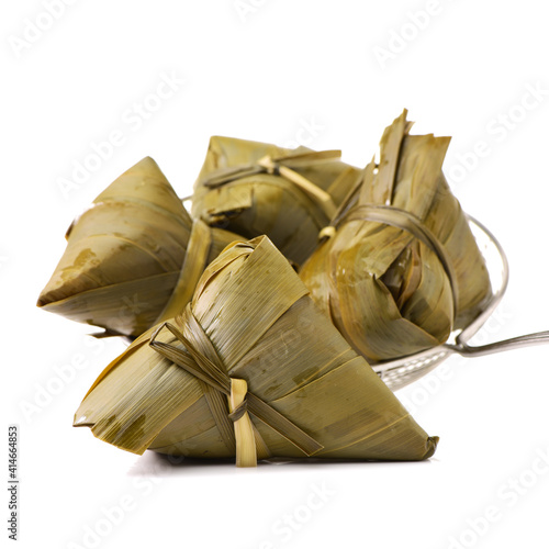 Rice dumpling on white background  photo