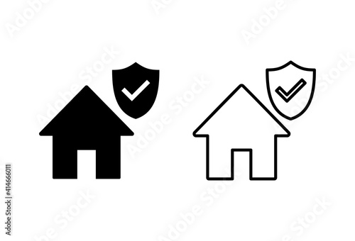 house insurance icon set. house protection icon.