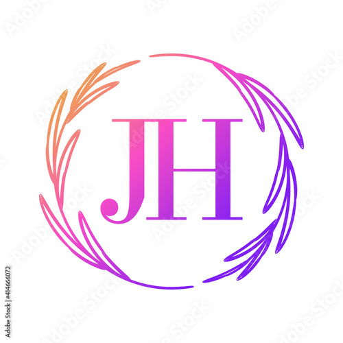 Simple Elegant Initial Letter Type JH Logo Sign Symbol Icon, Logo Design Template photo