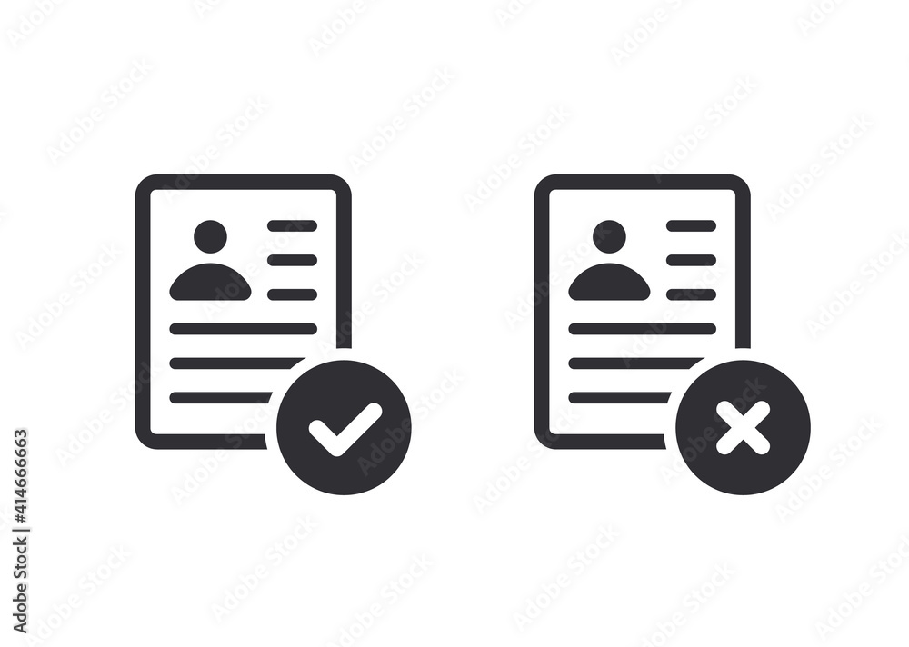 Profile icon. Id card. Personal document. Reject file. Accept document ...
