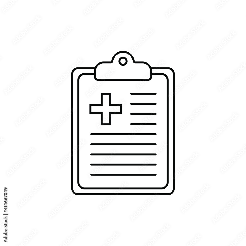 Medical history outline icon, Medical record line icon, medical report line icon, vector isolated illustration Medical history outline icon, Medical record line icon, medical report line icon, vector isolated illustration