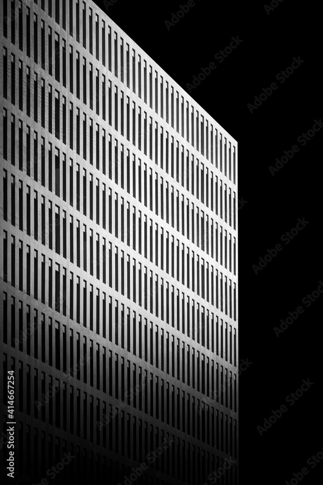 Black and white architecture detail with strong sunlight and shadow Black and white architecture detail with strong sunlight and shadow