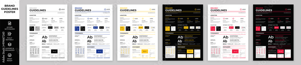 DIN A3 Brand Guidelines Poster Layout Set, Brand Manual Templates, Simple style and modern layout Brand Style, Brand Identity, Brand Guidelines DIN A3 Brand Guidelines Poster Layout Set, Brand Manual Templates, Simple style and modern layout Brand Style, Brand Identity, Brand Guidelines