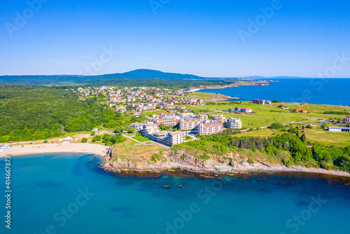 Aerial view of Sinemorets village in Bulgaria photo