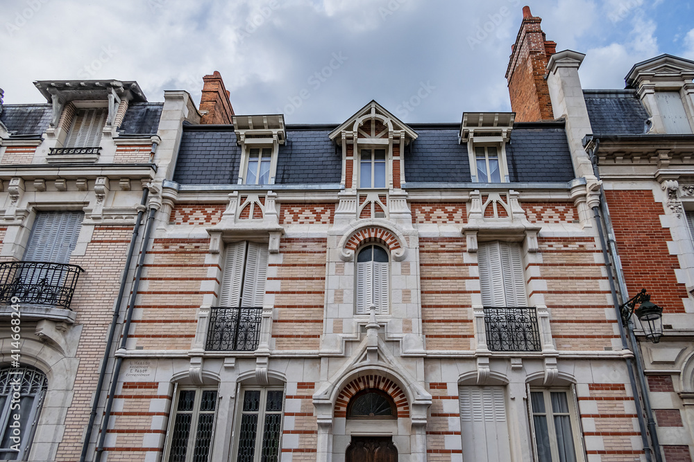 Fototapeta premium Classical architecture of buildings in Orleans. Orleans is a city in north-central France, about 111 kilometers southwest of Paris.