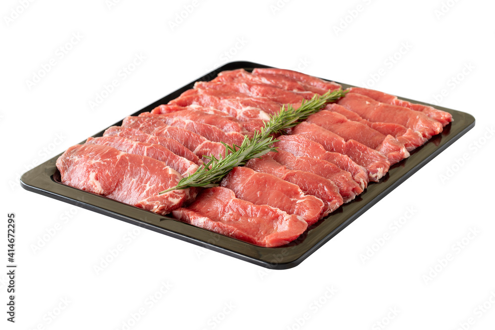 Raw Beef Strip Steak isolated on white background Raw Beef Strip Steak isolated on white background