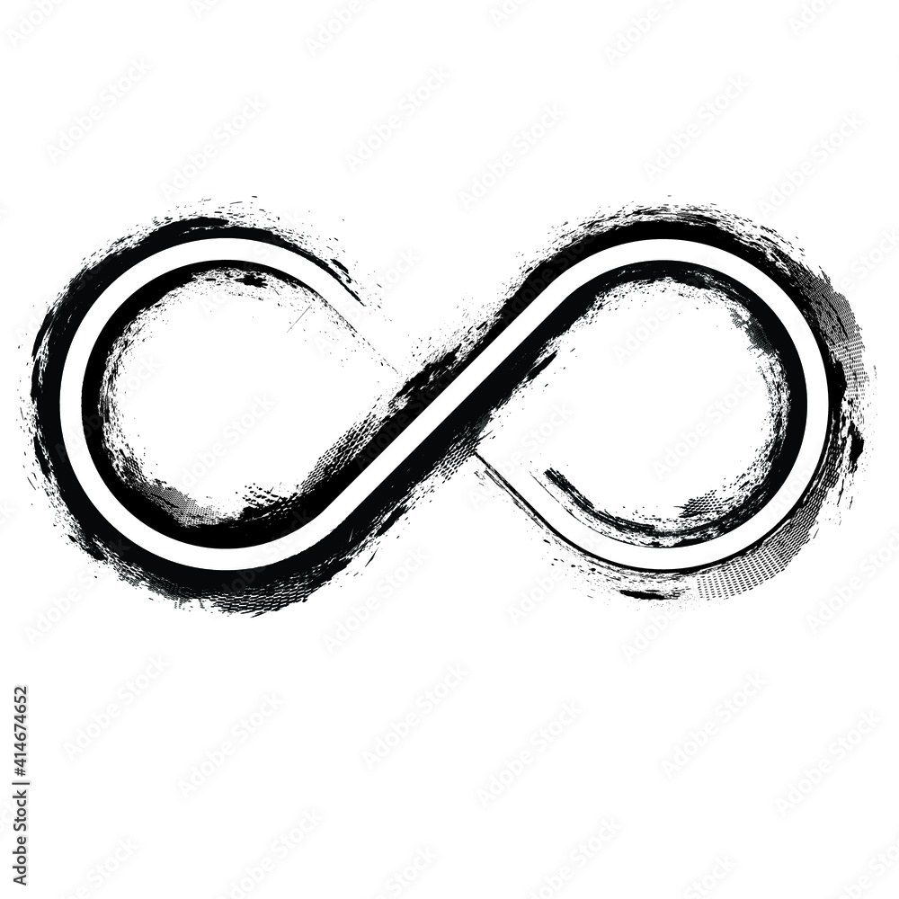 Grunge Infinity Symbol. Distressed Paint Brush, vector design. Grunge Infinity Symbol. Distressed Paint Brush, vector design.