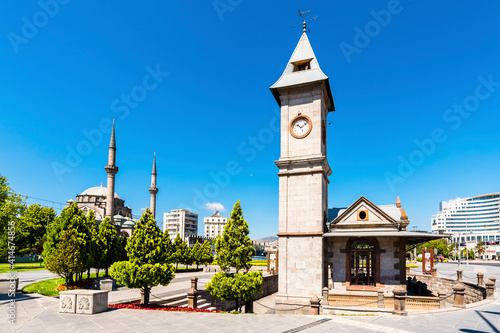 Cumhuriyet Square view in Kayseri City of Turkey.