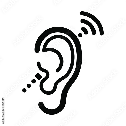 Universal access icon, hearing icon, accessibility icon, vector