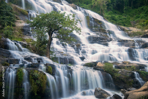 Mae-Ya Beautiful Waterfall at Doi Inthanon National Park in Chiang Mai Thailand.