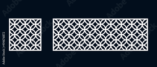 Set of templates of Islamic pattern for laser cutting or paper cut. Vector illustration. photo