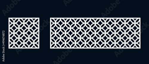 Set of templates of Islamic pattern for laser cutting or paper cut. Vector illustration.