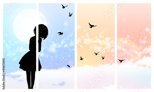 Time of the day silhouette art