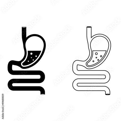 Set of Human stomach and gastrointestinal system. Vector