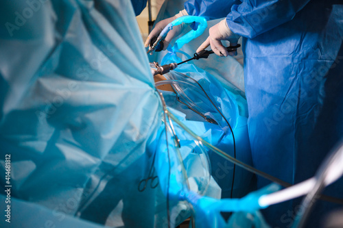 Obraz na płótnie Endoscopic surgery to remove the uterus