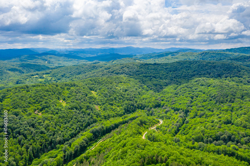 Aerial view of Strandzha mountains in Bulgaria photo