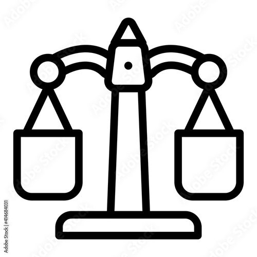 Editable outline design vector of judiciary symbol