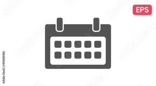 Calendar icon. Vector Isolated Black and White Illustration of a Calendar