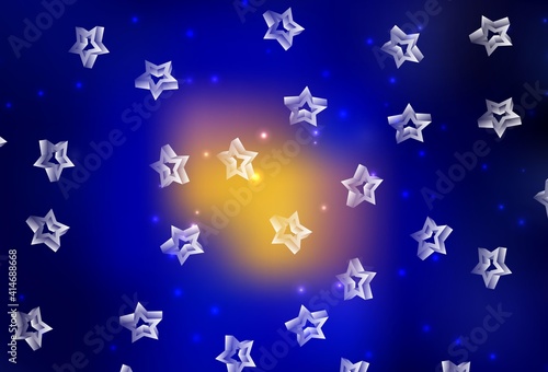 Dark Blue  Red vector backdrop with small and big stars.