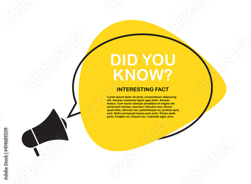 Did you know Speech Bubble Background with Megaphone Icon Vector Illustration EPS10