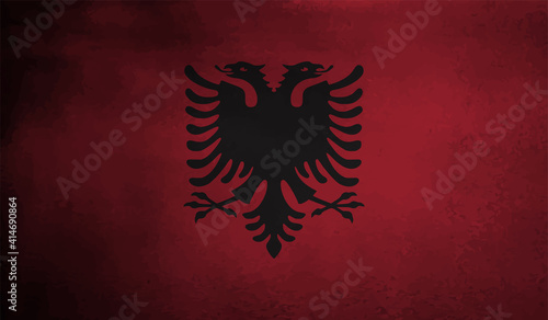 Grunge Albania flag. Albania flag with waving grunge texture.