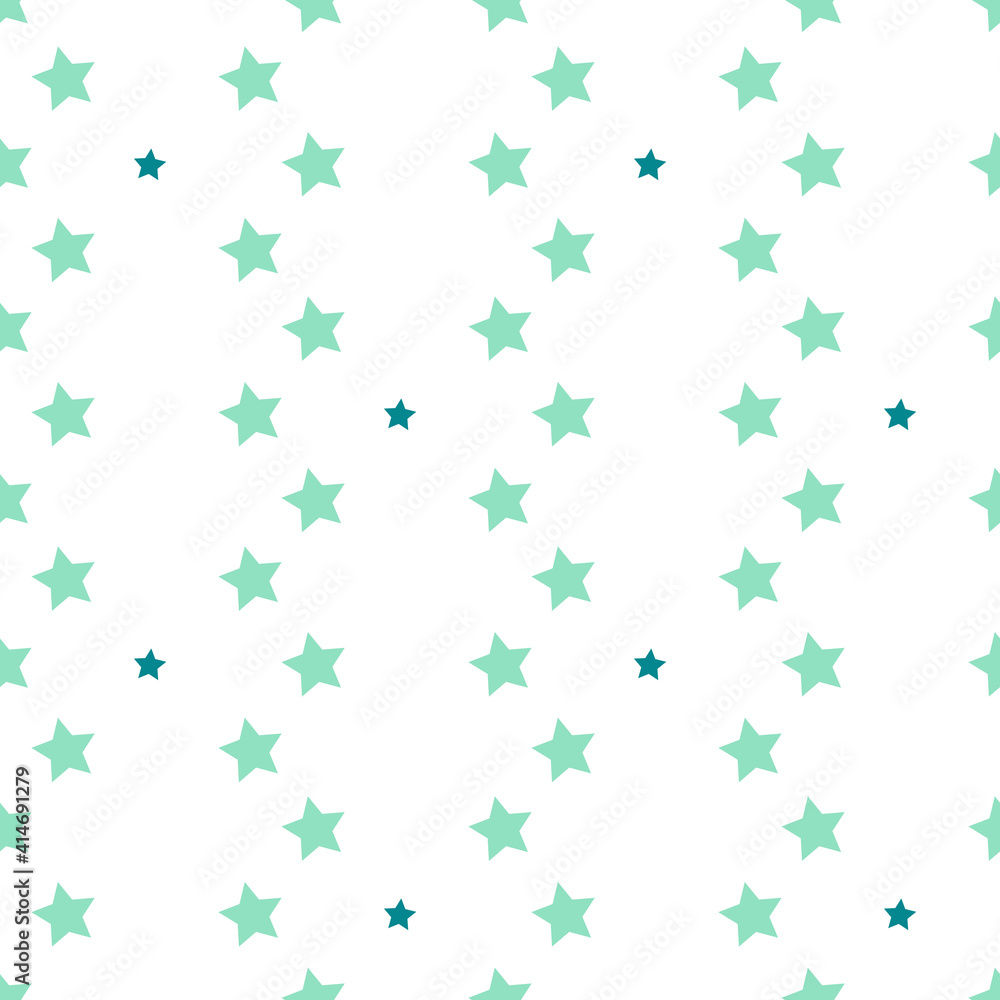 Seamless pattern in cold green stars for fabric, textile, clothes, tablecloth and other things. Vector image. Seamless pattern in cold green stars for fabric, textile, clothes, tablecloth and other things. Vector image.