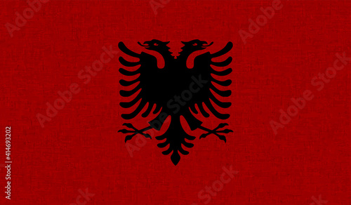 Grunge Albania flag. Albania flag with waving grunge texture.
