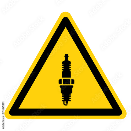 Machine Spark plug Symbol Sign, Vector Illustration, Isolate On White Background Label. EPS10