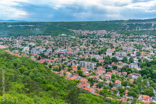 Aerial view of Bulgarian town Provadia photo