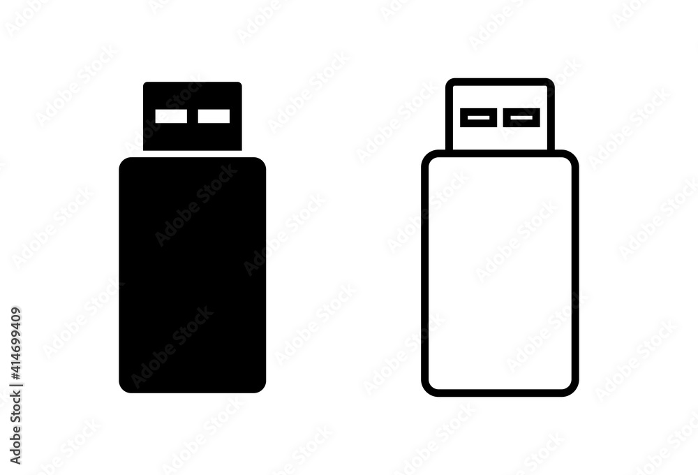 Usb icon set. Flash disk icon vector Usb icon set. Flash disk icon vector