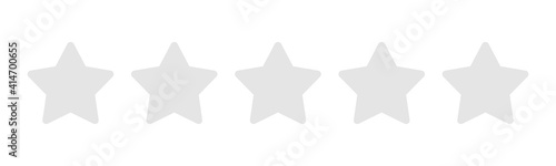 Five stars on a white background. Flat design. White background. Isolated vector icon. Vector graphics. Five stars in a flat style. Five stars, great design for any purpose. White background isolated.