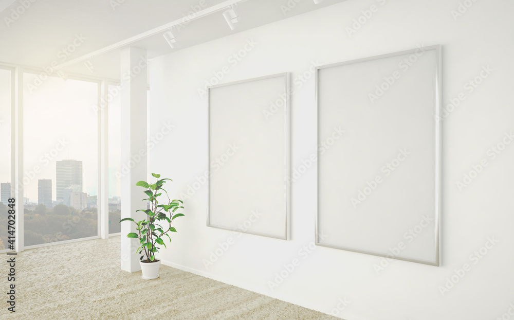 Fototapeta premium Two poster frames mock up