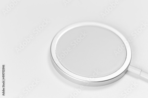 wireless magnetic charger for your phone. white background