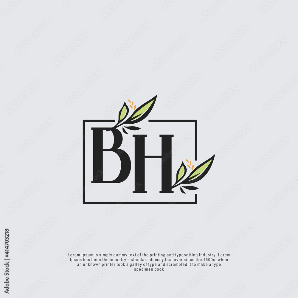 Initial letter BH beauty minimalism logo vector Initial letter BH beauty minimalism logo vector