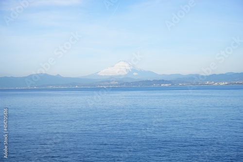 Mount Fuji from Enoshima island under blue sky in kamakura, Japan - 富士山 江ノ島からの眺望 神奈川県 日本
