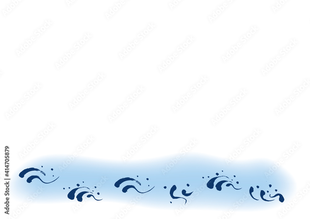 Naklejka premium 和風の手書き筆書き背景素材