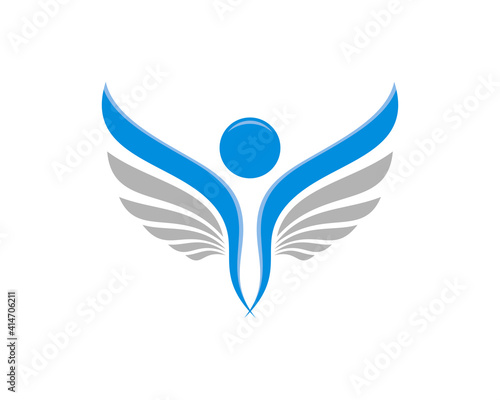 Swoosh people with spread wings