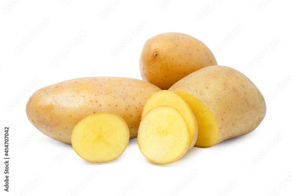 Young potato isolated on white background. Young potato isolated on white background.